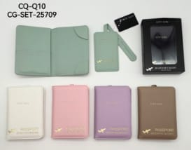 set de viaje porta pasaporte y tarjetero