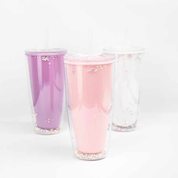 VASO PLASTICO CON SORBETE 720ML