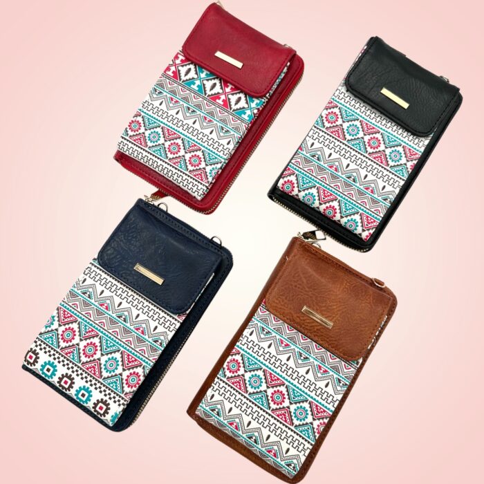 billetera estampada portacelular 