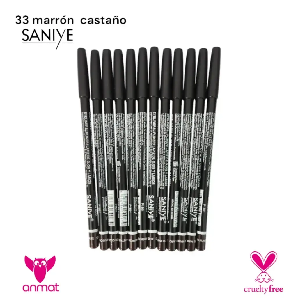 Lápiz delineador de/para ojos y labios SANIYE "colores serie B" ___PACK X12   