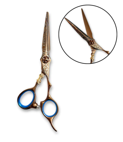 Tijera BRONCE CEBRA CON DETALLE DE JAGUAR recta N`40  ELOISE