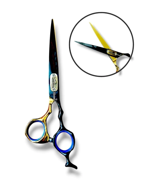 [PL-100004-18] Tijera NEGRA Y DORADA JAGUAR recta N`18  ELOISE