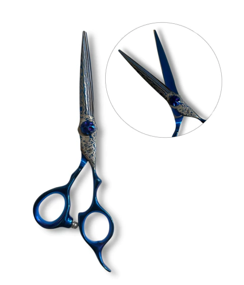 [PL-100059-46] Tijera AZUL CEBRA recta N`46  ELOISE