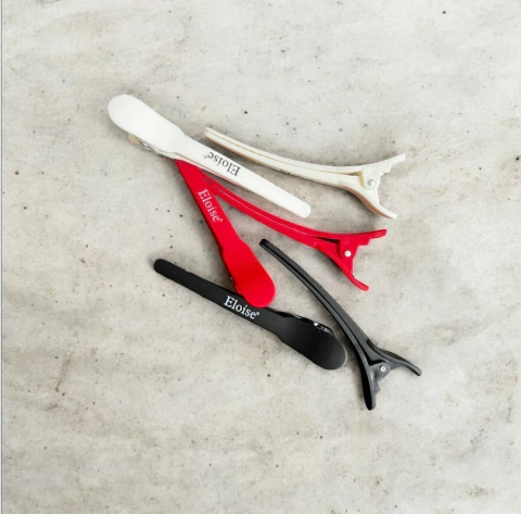 Pinzas de plastico para peluqueria TRICOLOR MATTE x12 ELOISE