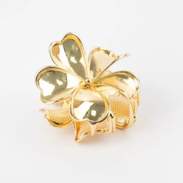 broche para pelo dorado flor