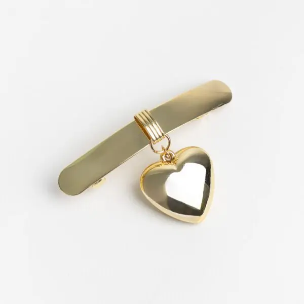 broche para pelo dorado corazon