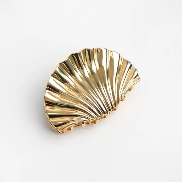 [PG-B-3632-35-X3] broche para pelo dorado caracola chica  (Pack X3)