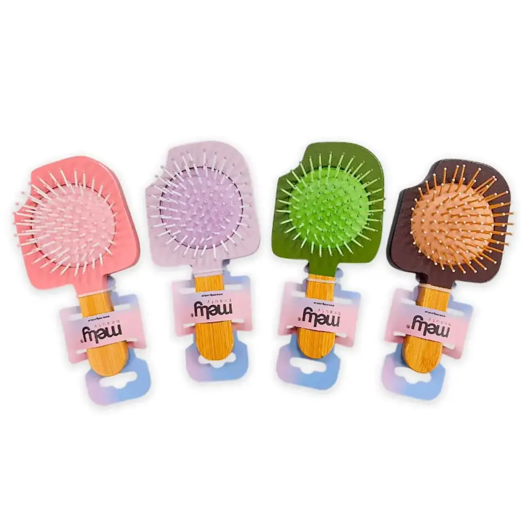 Cepillo pequeño de madera forma de helado MELY___PACK X3 