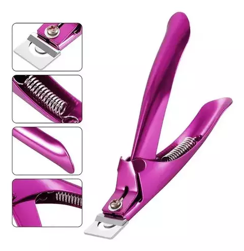 [PL-020879] corta tips mango de metal color rosa metalizado 