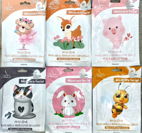 [PL-H345-X6] mascarilla facial animales surtido (Pack X6)