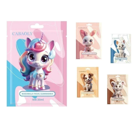 [PL-1348/1355-X6] mascarilla facial animales cabaoly (Pack X6)