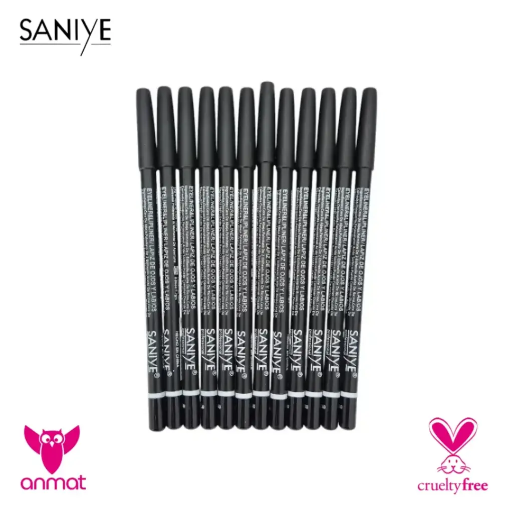 Lápiz delineador de/para ojos y labios  SANIYE "color negro" ___PACK X12