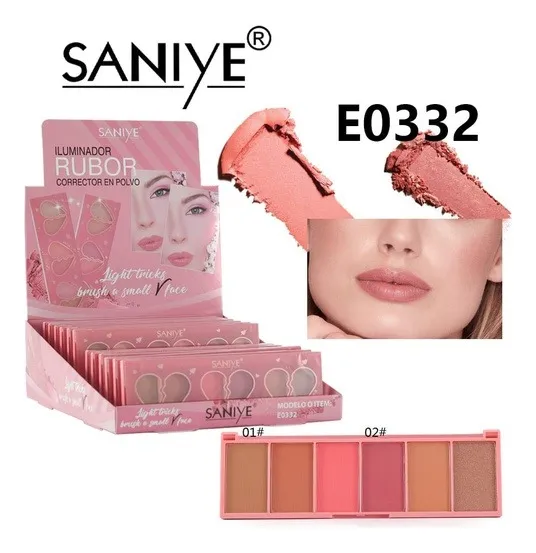 Paleta 3 en 1 iluminador + contorno + rubor SANIYE