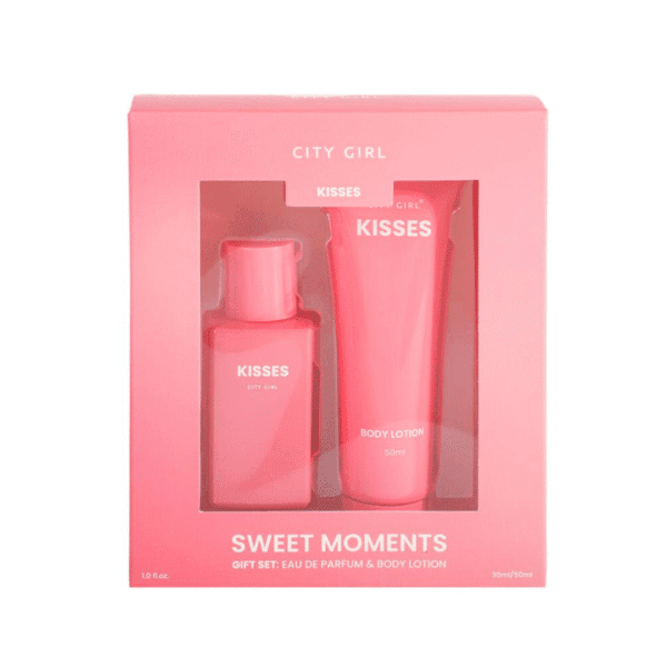 sweet moments kisses perfume + crema corporal city girl