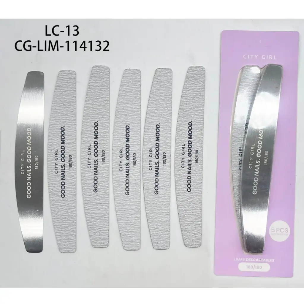LIMA METALICA CON 5PCS AUTOADHESIVOS 180/180 CITY GIRL