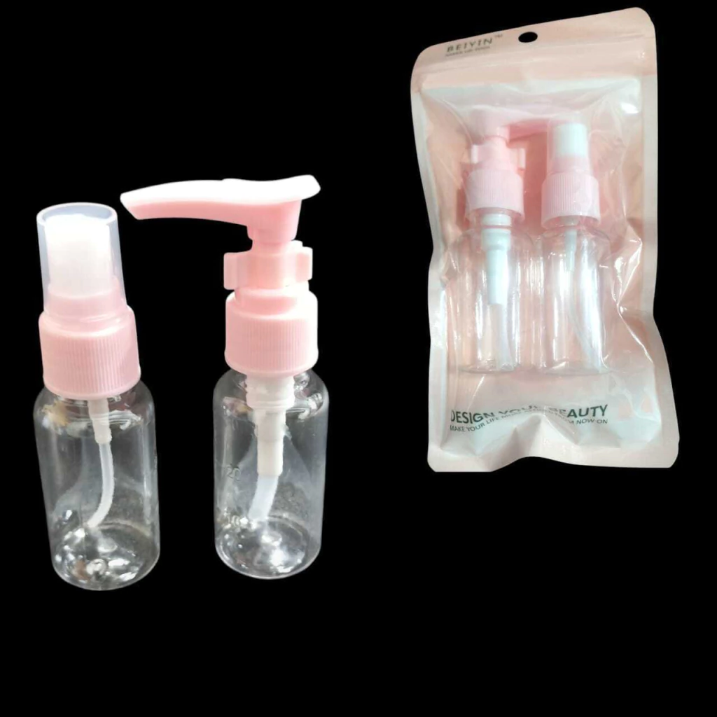 set X2 frascos viajes para rellenar accesorios