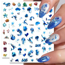 planchas de stickers mariposa y marino para uñas