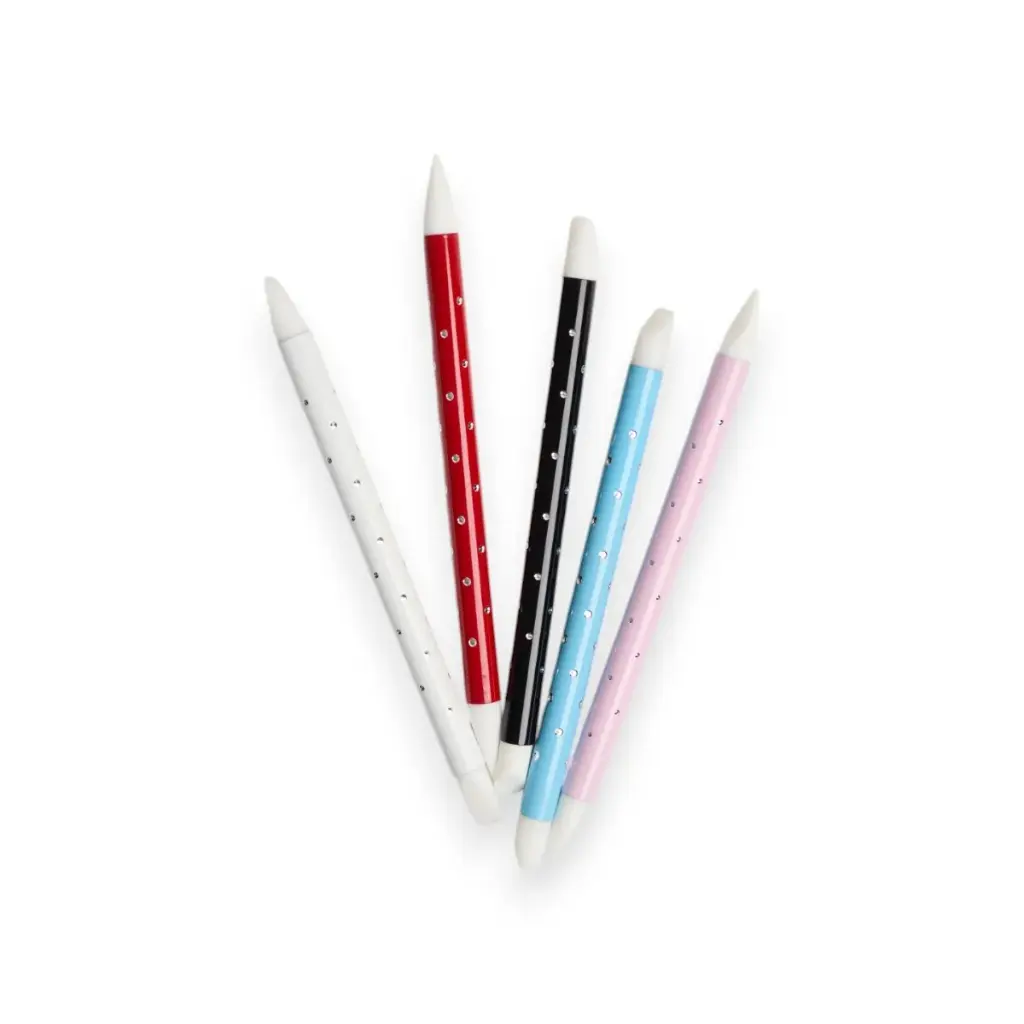 [PM-SOL-1032] PINCEL DE SILICONA DOBLE MANGO DE STRASS (Unidad)