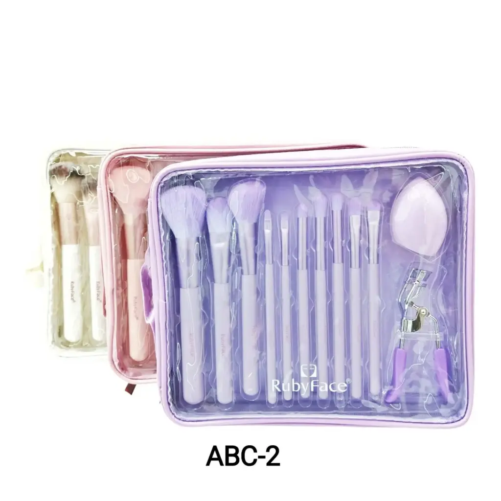 Set X10 brochas + arqueador + esponja 