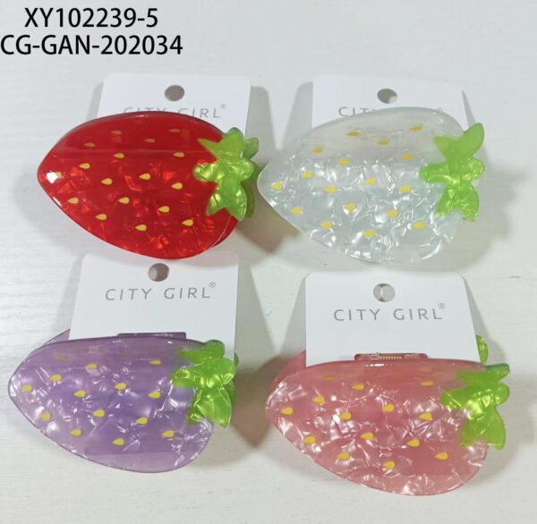 [PG-XY102239-5] broche de pelo frutilla
