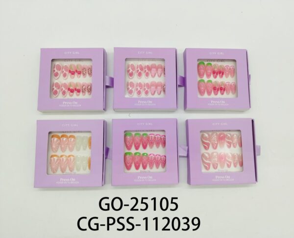 [PG-GO-25105/112039] press on almond con decoraciones