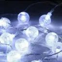 guirnaldas luz fría esfera de cristal a pila 5mts