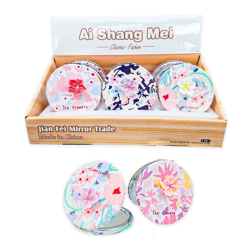 ESPEJO DE CARTERA REDONDO THE FLOWERS