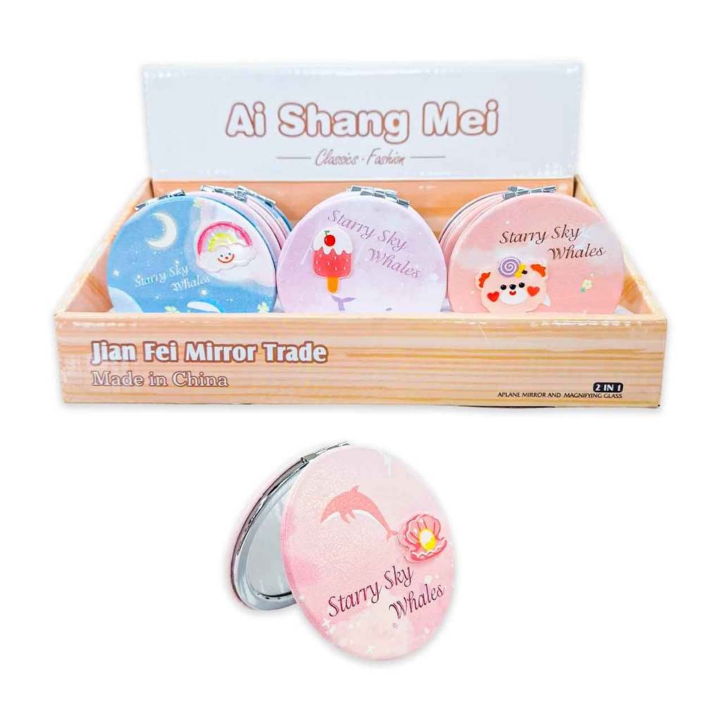 [PM-BA04A3008] ESPEJO DE CARTERA REDONDO STARRY SKY