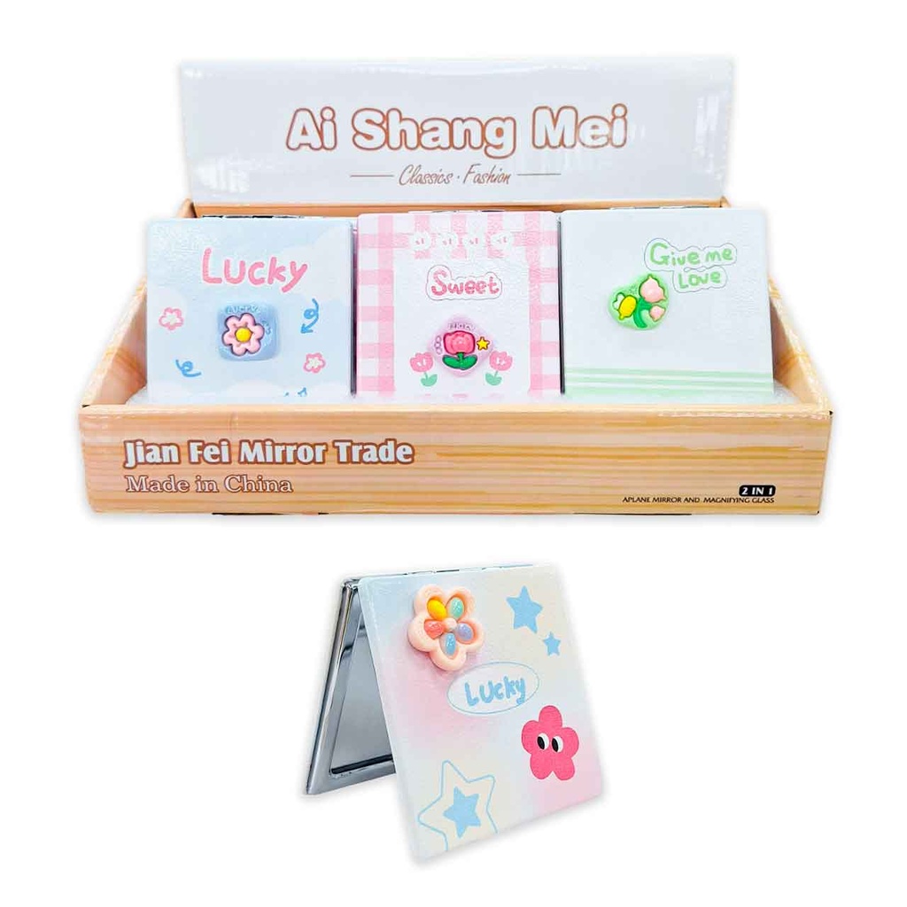 ESPEJO DE CARTERA CUADRADO LUCKY