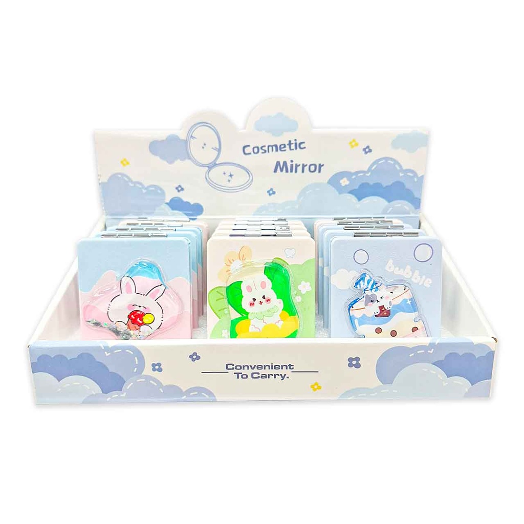 ESPEJO DE CARTERA CUADRADO CONEJITOS