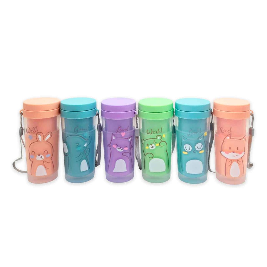 [PM-19395001] VASO CON LIQUIDO DIBUJOS DE ANIMALES 300ML