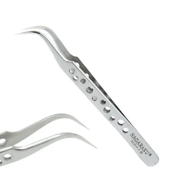 pinza curvada de metal para pestañas Nagaraku