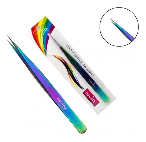 pinza recta para pestañas tornasolada Navina