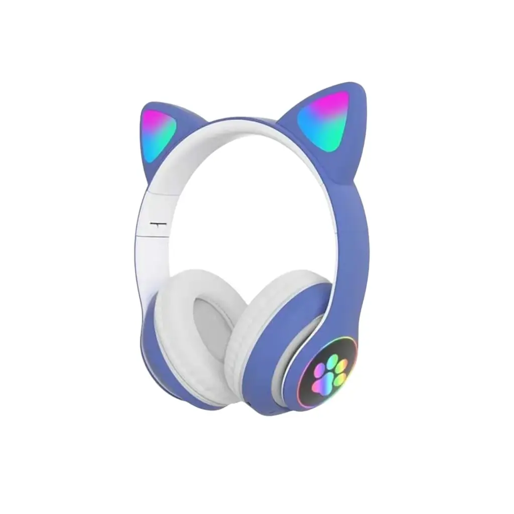 [ST-DO-MG422-AZ] auriculares bluetooth gamer con orejitas y luces (Azul)