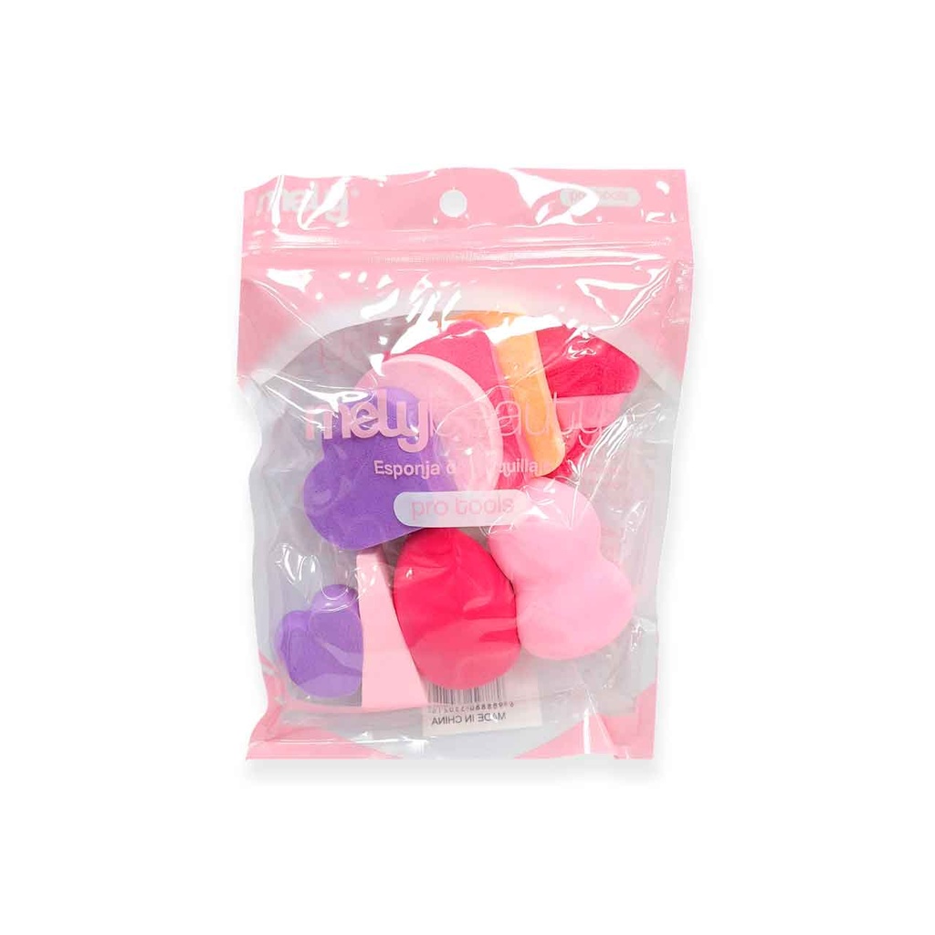 KIT DE 9 ESPONJAS DE MAQUILLAJE MELY