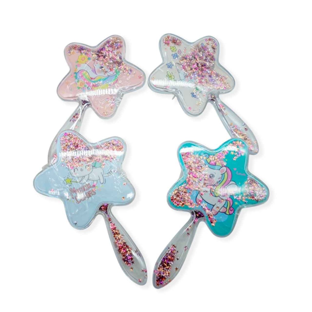 [PM-BHS26] CEPILLO PEQUEÑO ESTRELLA CON GLITTER___Pack X3
