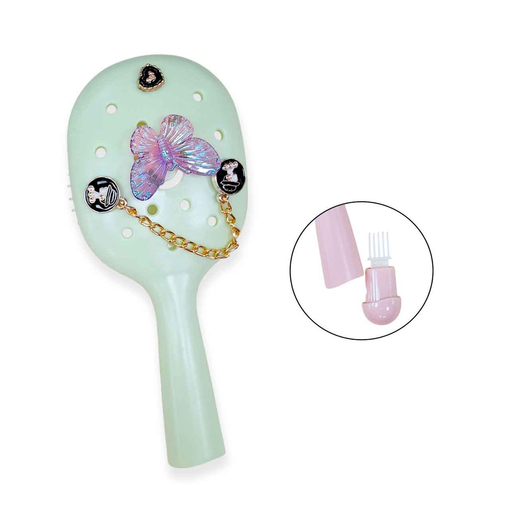 [PM-MYG3-003] CEPILLO DE PELO CON DIJES DE MARIPOSA