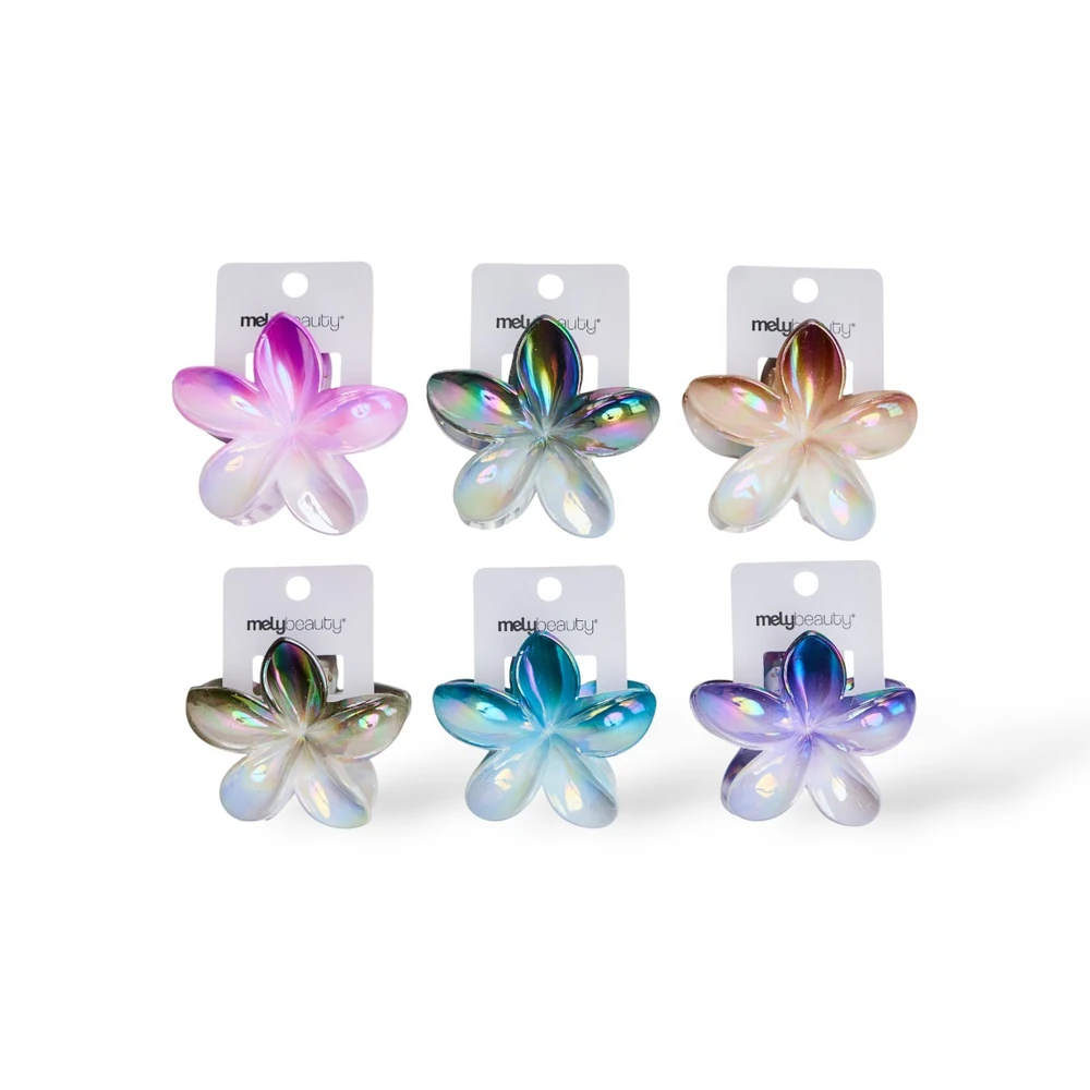 [PM-MYC3-0030] BROCHE DE FLOR GRANDE TORNASOLADO DEGRADÉ 8CM___Pack X6