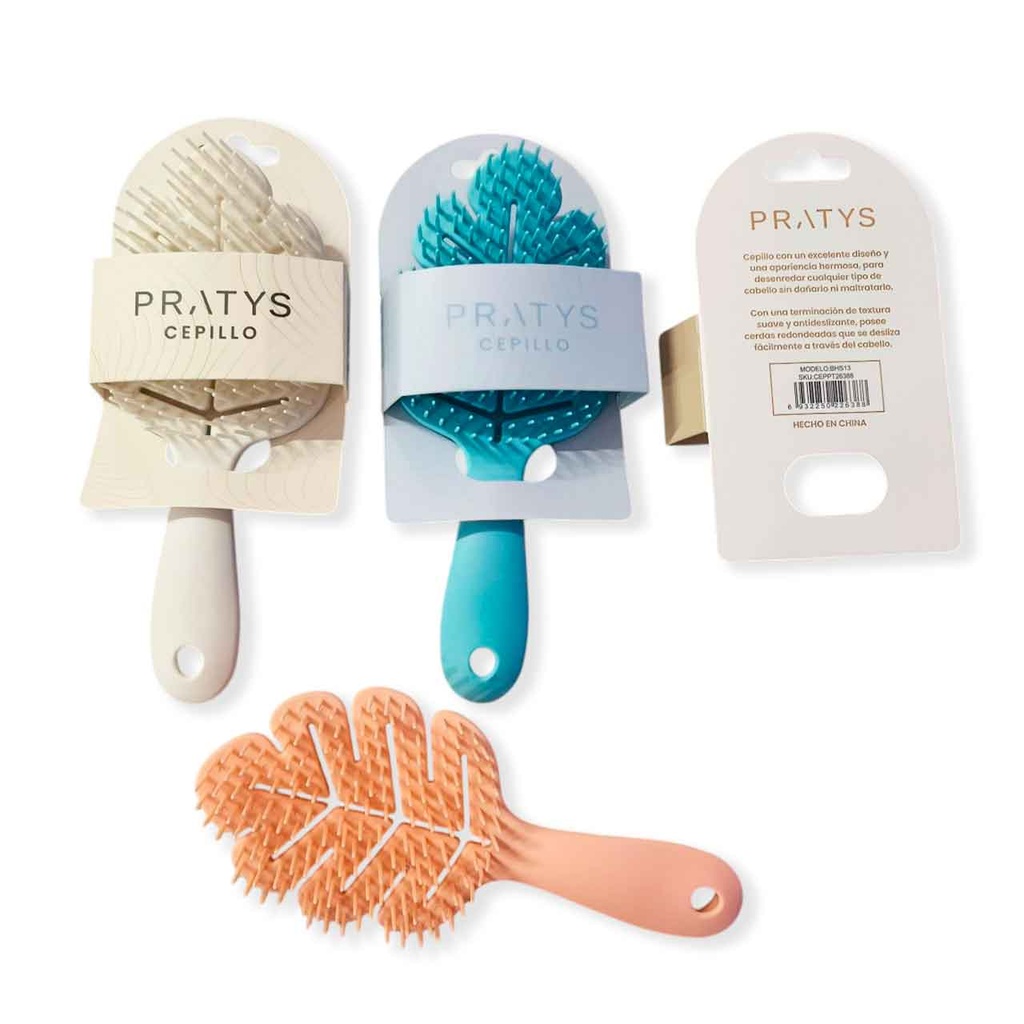[PM-BHS13] CEPILLO DE PELO CHICO FORMA DE HOJA___Pack X3
