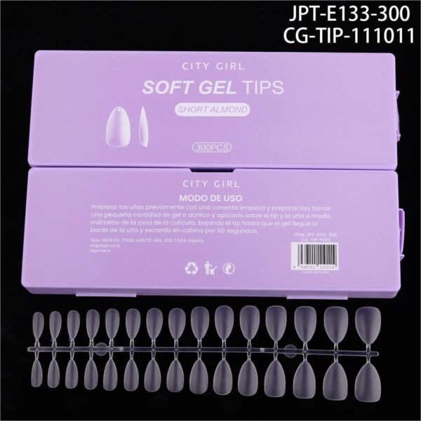 tips soft gel short almond 300pcs