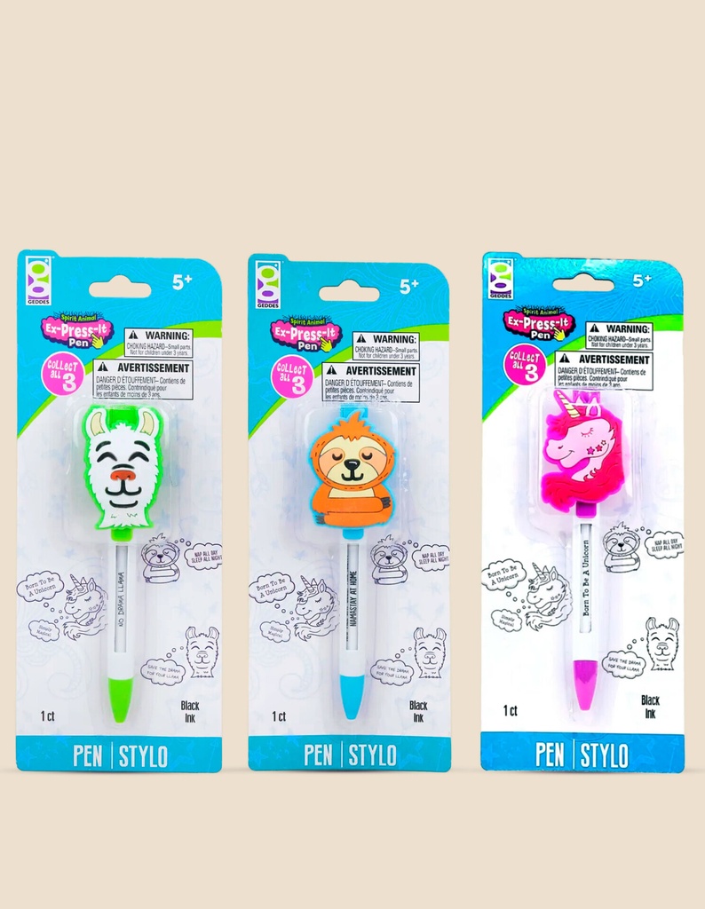 boligrafo retractil animales___Pack X12