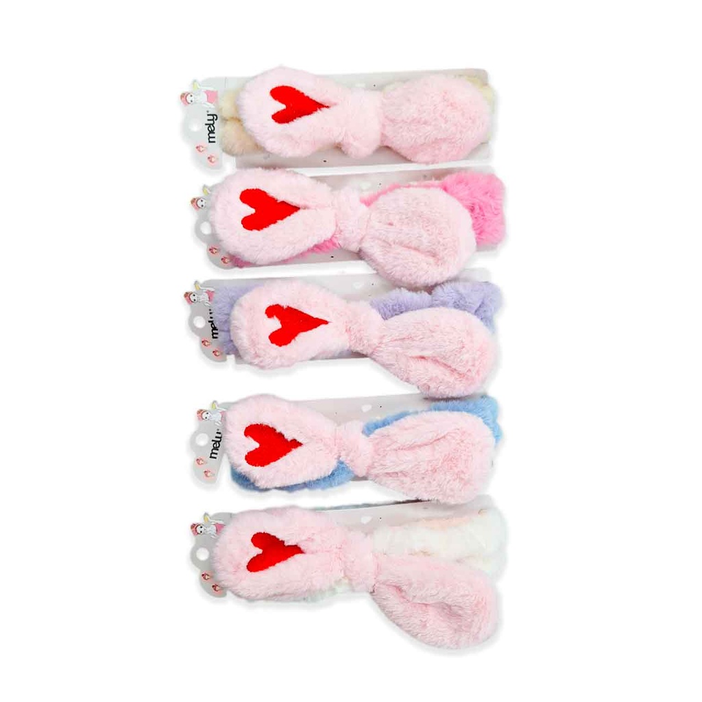 [PM-LHW-S01] VINCHA ELÁSTICA PARA MAQUILLAJE CORAZÓN ROJO