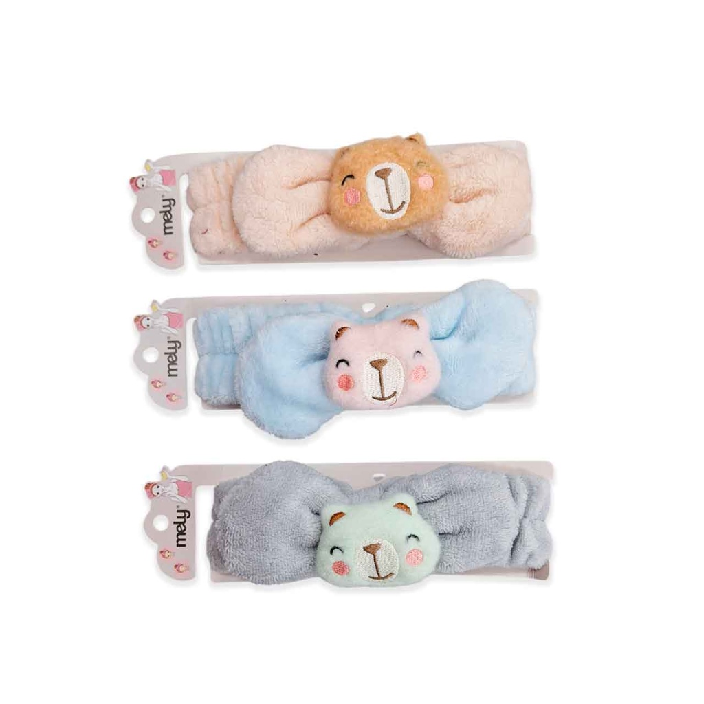 VINCHA ELÁSTICA PARA MAQUILLAJE CON OSITO