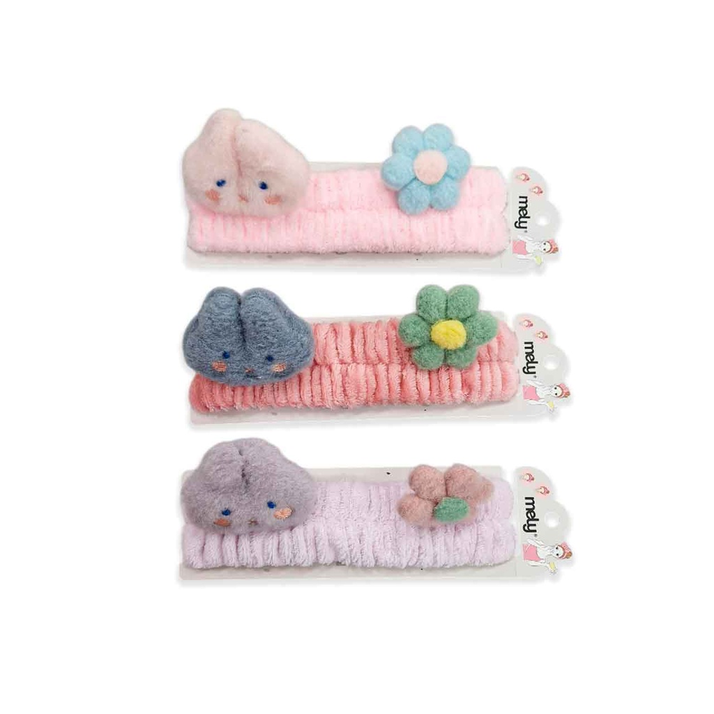 [PM-LHW-S22] VINCHA ELÁSTICA PARA MAQUILLAJE ANIMALITO Y FLOR