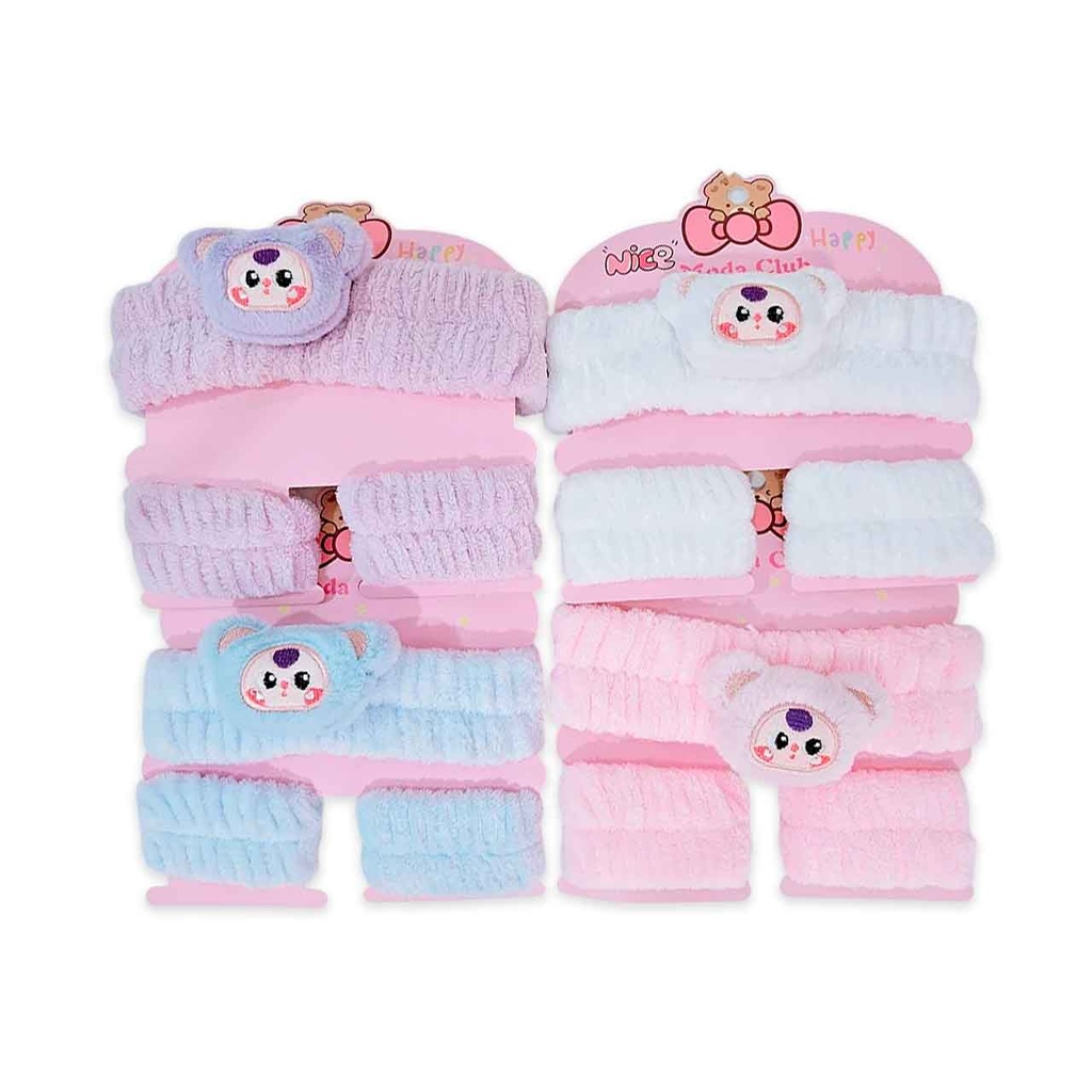 [PM-UT516031] SET DE VINCHA Y MUÑEQUERAS CON DIBUJO