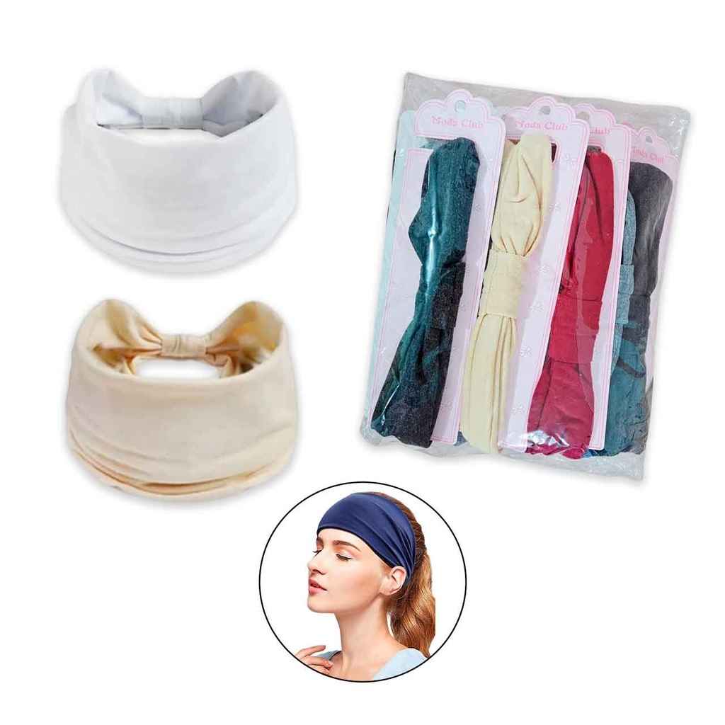 VINCHA ANCHA ELÁSTICA COLOR LISO