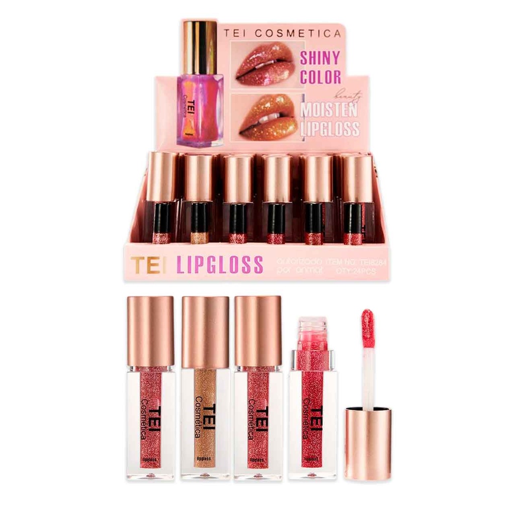 LIP GLOSS CON GLITTER SHINY COLOR TEI