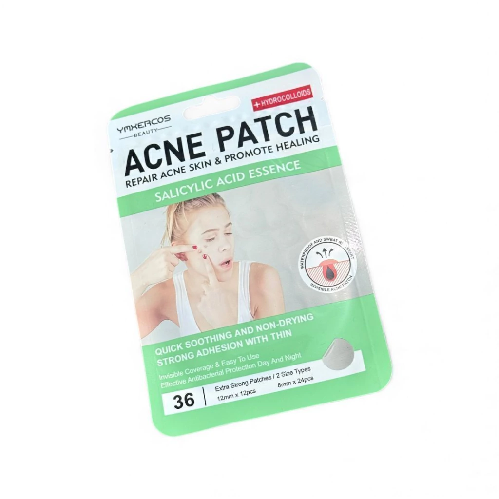 parches para acne circulos empaque verde