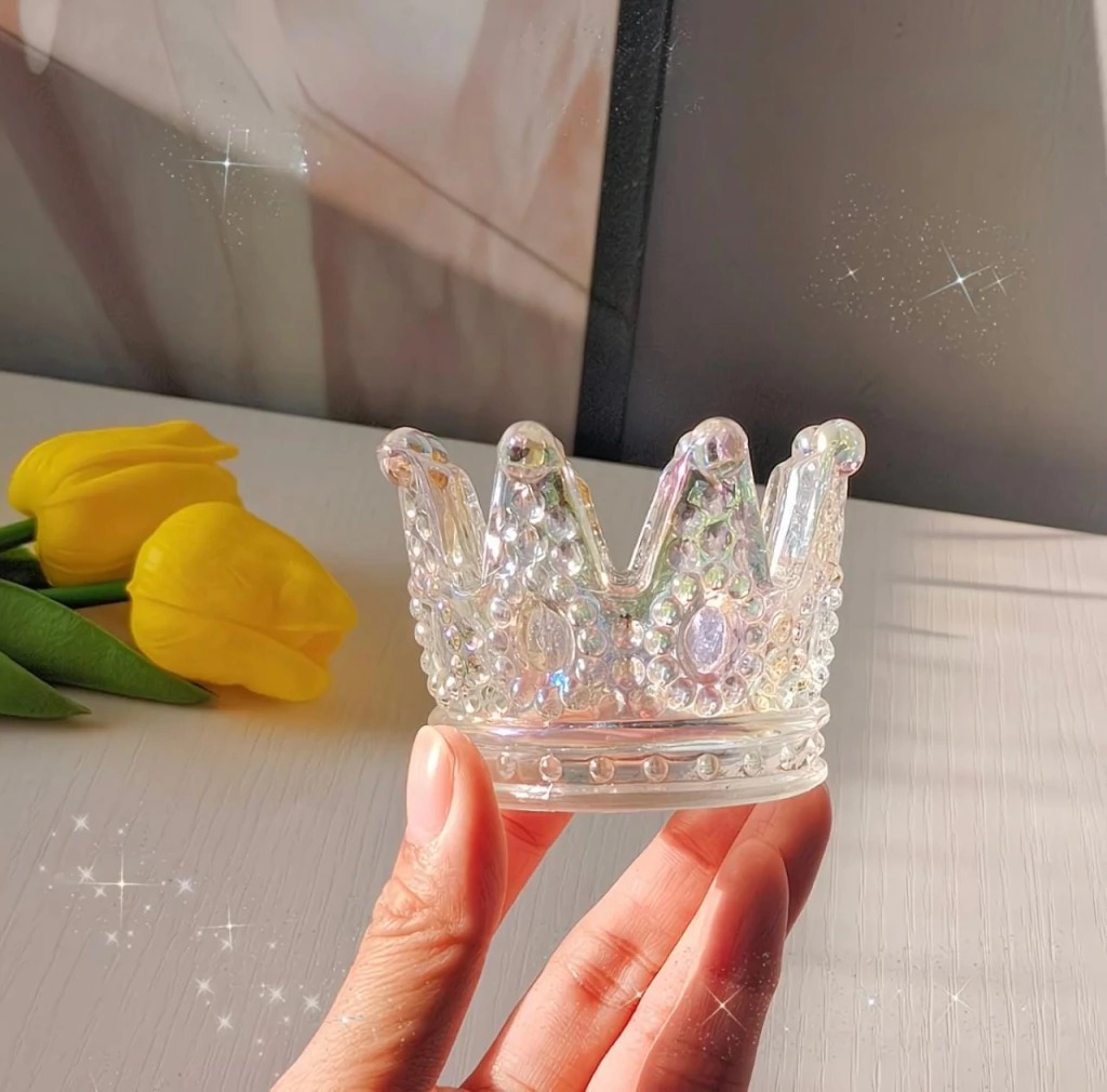 porta pincel corona de vidrio tornasol 