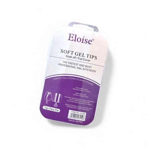 [PL-532196] tips soft gel para pies x120 en caja chica